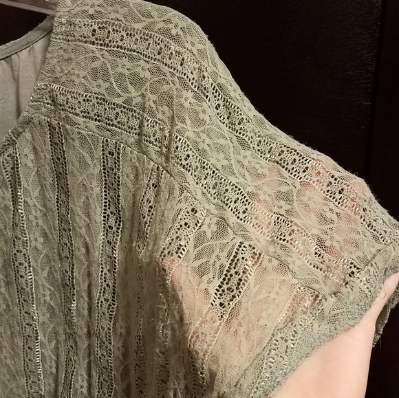 Blu pepper stylish green shirt with seethru sleeve - Picture 6 of 8